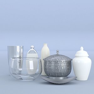 3D pot set kitchen model