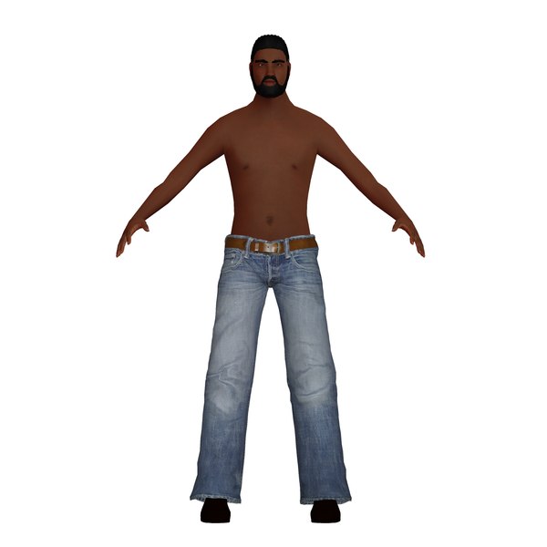 3D low-poly black man
