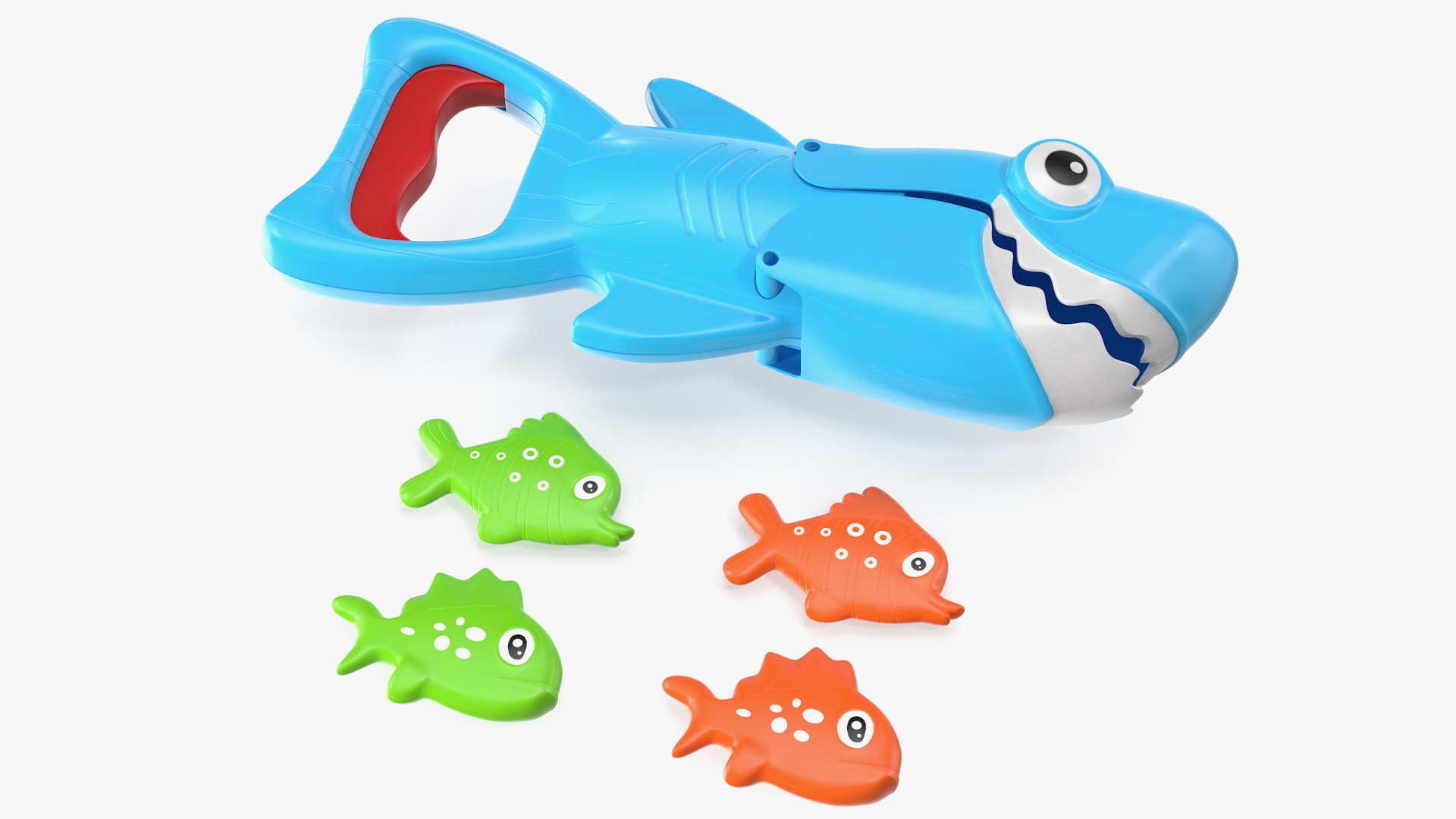 Shark Grabber Bath Toy Set 3D model preview