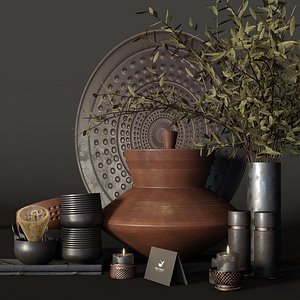pottery decorative set 3D