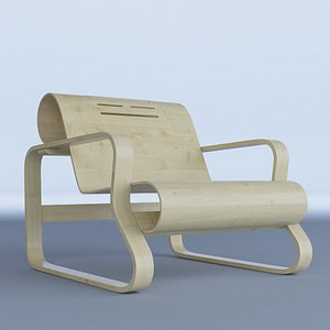 modern bent plywood armchair 3D