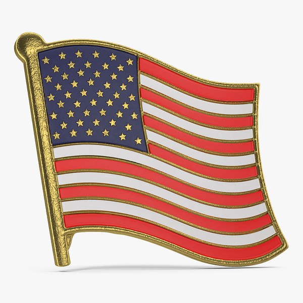 3D usa flag lapel pin