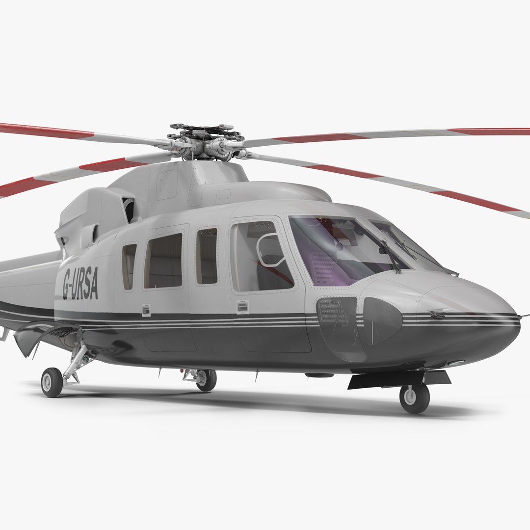Utility Helicopter Sikorsky s76 3D model preview