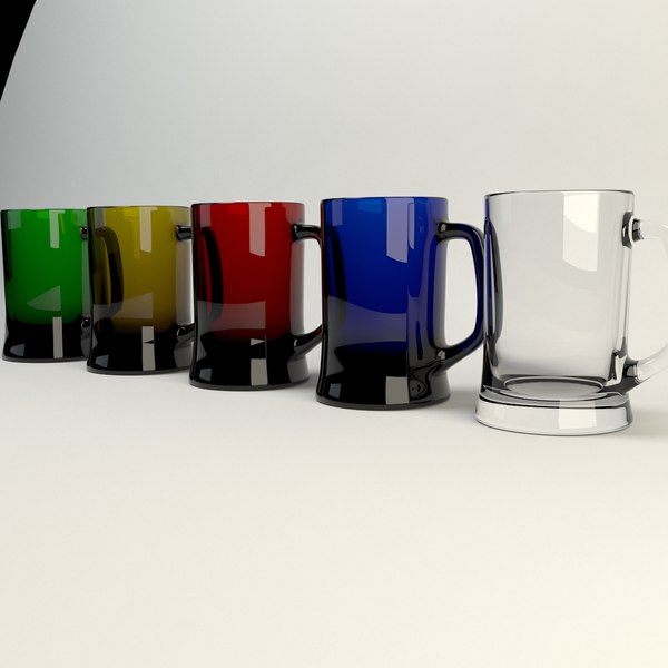 modèle 3D de verre cinq couleurs - TurboSquid 1027216