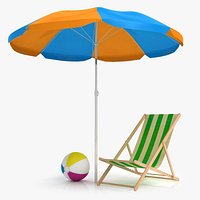 Beach Chair and Umbrella