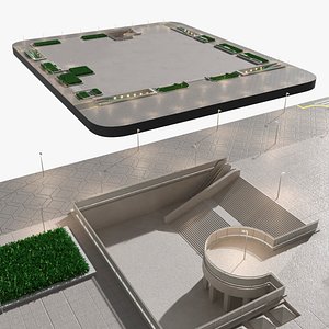 Urban Plaza Foundation Platform Illuminated