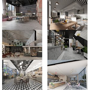3D 6 Coffee Shops - Restaurants - Collection 03 model
