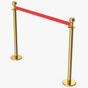 3D model Gold Rope Barrier
