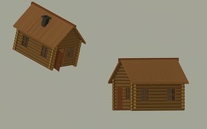 Wooden Cabin Low Poly