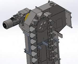 400 x 17000 mm chain bucket elevator 3D model