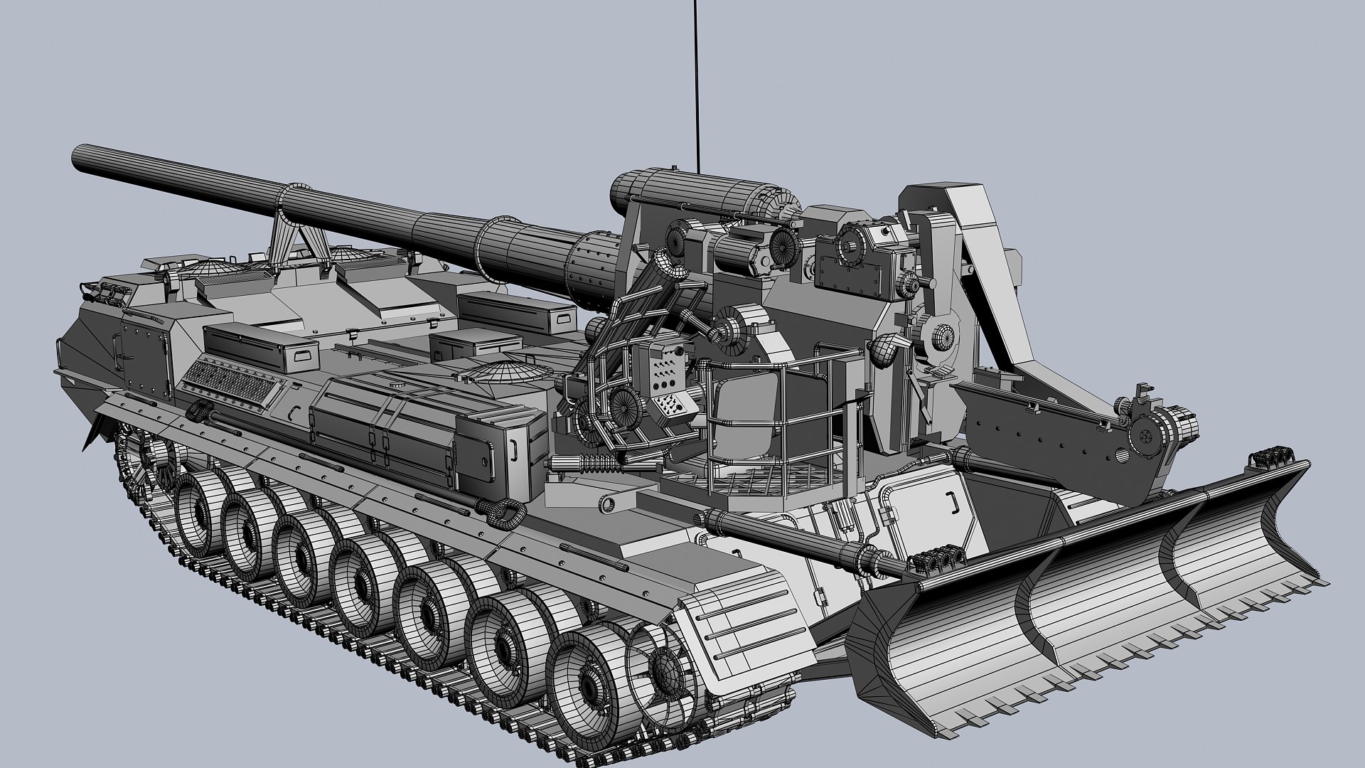 soviet russian artillery 2s7 pion 3d model