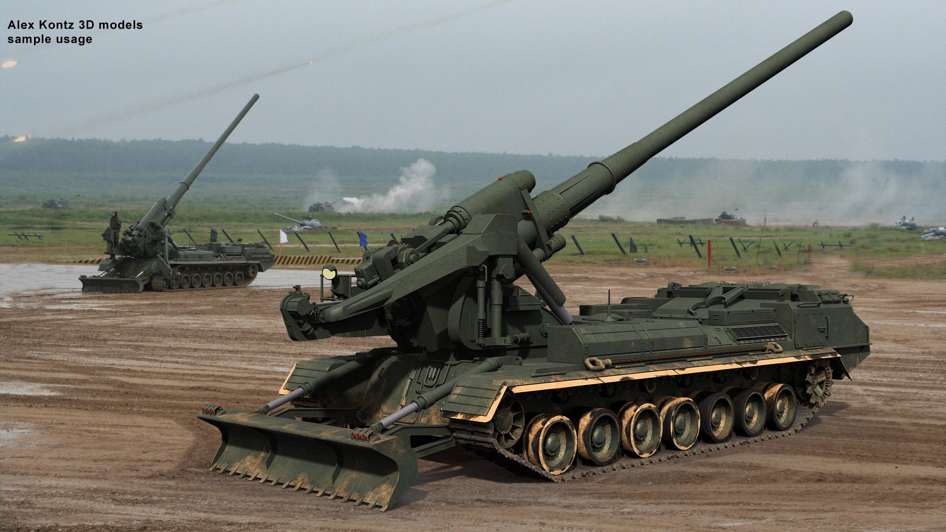 Soviet Russian Artillery 2s7 Pion 3d Model