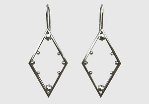 Rhombus Earrings Jewellery 3D