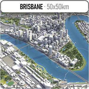 3D brisbane city area