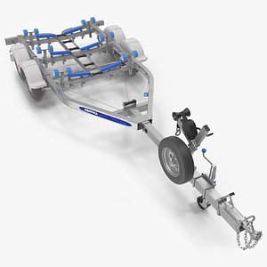 3D model Boat Trailer with Rollers