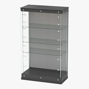 3D realistic glass cabinet
