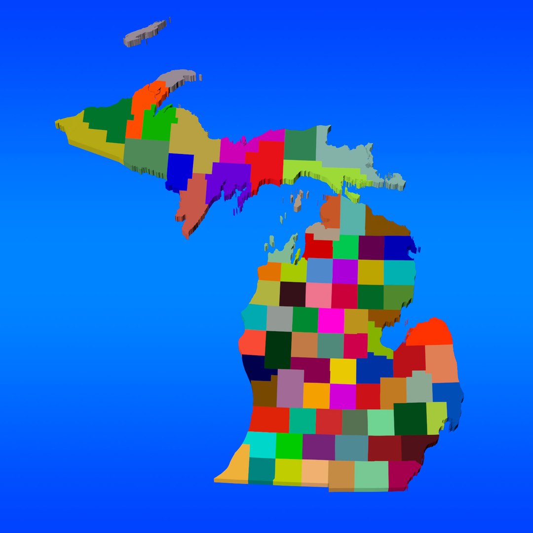 3d counties michigan model