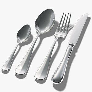 knife tablespoon teaspoon 3d model