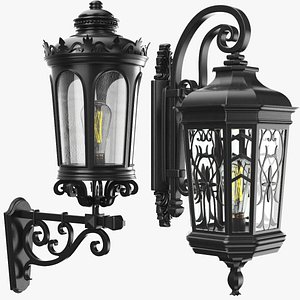 Two Detailed Wall Street Lights model