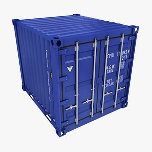 container 10ft blue 3D model