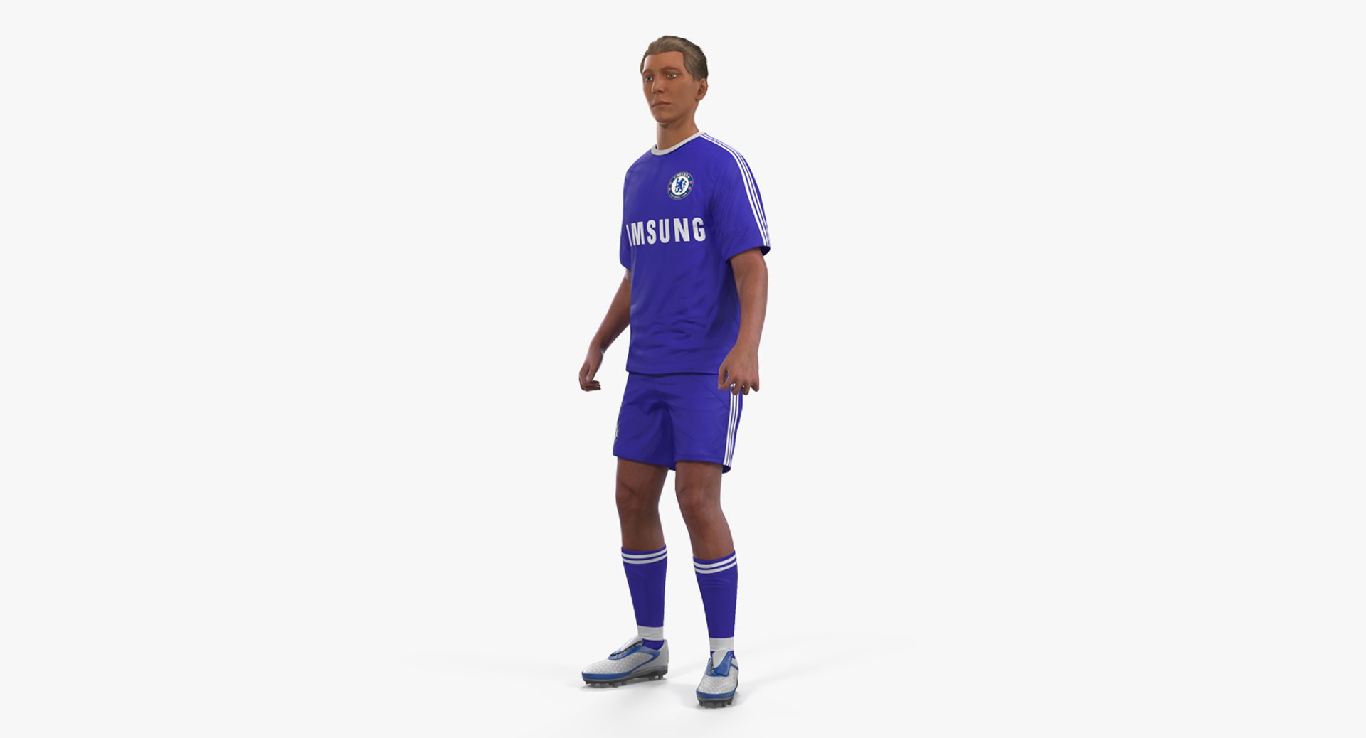 Soccer or Football Player Chelsea Rigged 3D Model 3D model preview