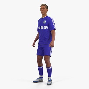 Soccer or Football Player Chelsea Rigged 3D Model