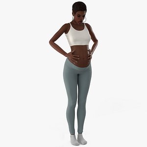 African Pregnant Woman Rigged for Cinema 4D