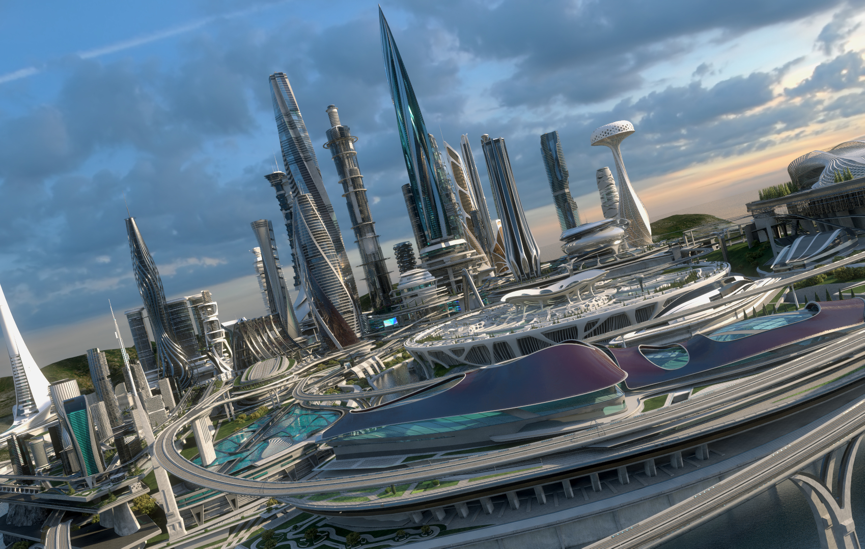 3D Central Business District City Architecture - TurboSquid 1185575