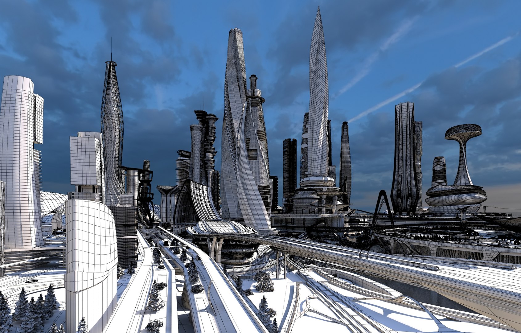 CBD. Future City. P4 model 3d model