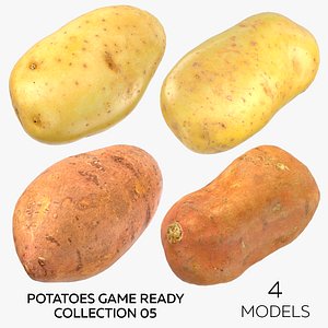 3D Potatoes Game Ready Collection 05 - 4 models model
