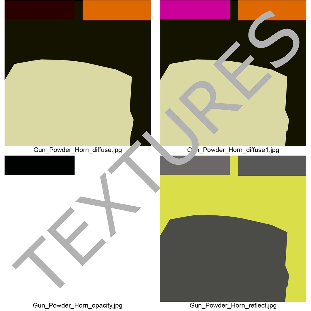 gunpowder horn 3d model https://p.turbosquid.com/ts-thumb/Ox/0Qj8j6/AxJfvpa0/gunpowderhorn_83/jpg/1384337836/1920x1080/fit_q87/34d73ddb66eeab4eb4e805b16504aea84a397035/gunpowderhorn_83.jpg