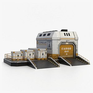 Sci-Fi Storage Building 3D model