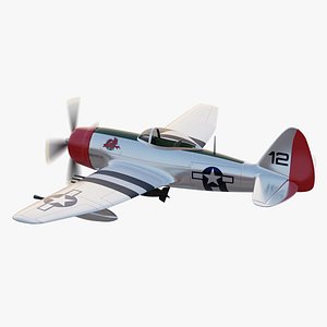 3D Stylized P47 Thunderbolt airplane model
