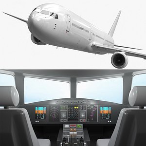 Delta Air Lines Boeing 767-400 with Cabin and Doors Rigged for Maya