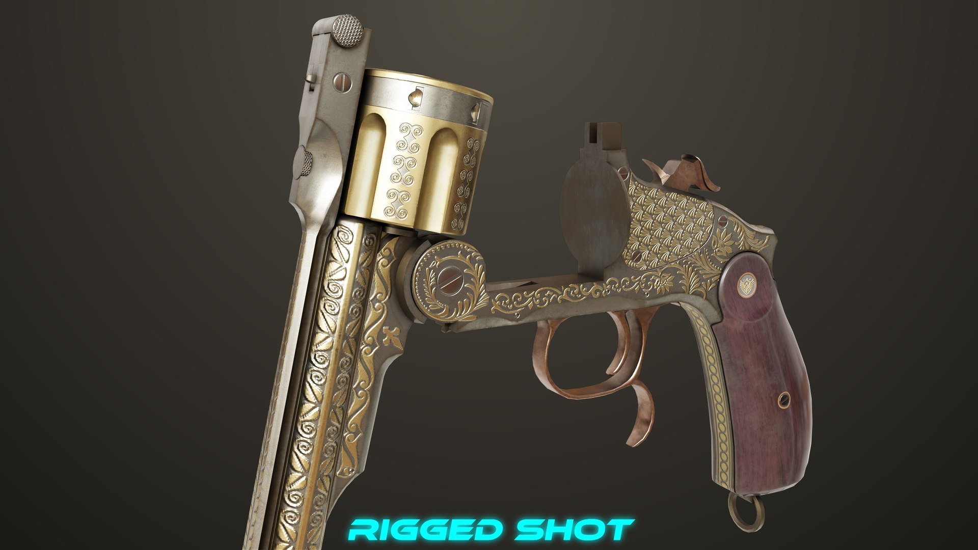 3D Aesthetic Revolver 02 Generic All PBR Unity UE Textures - TurboSquid ...