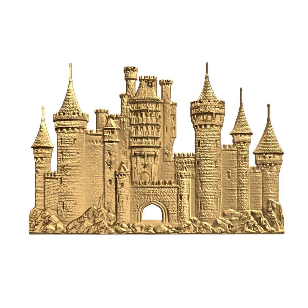 Medieval Castle Printable Relief Wall Panel Decor Set 02 3D ...