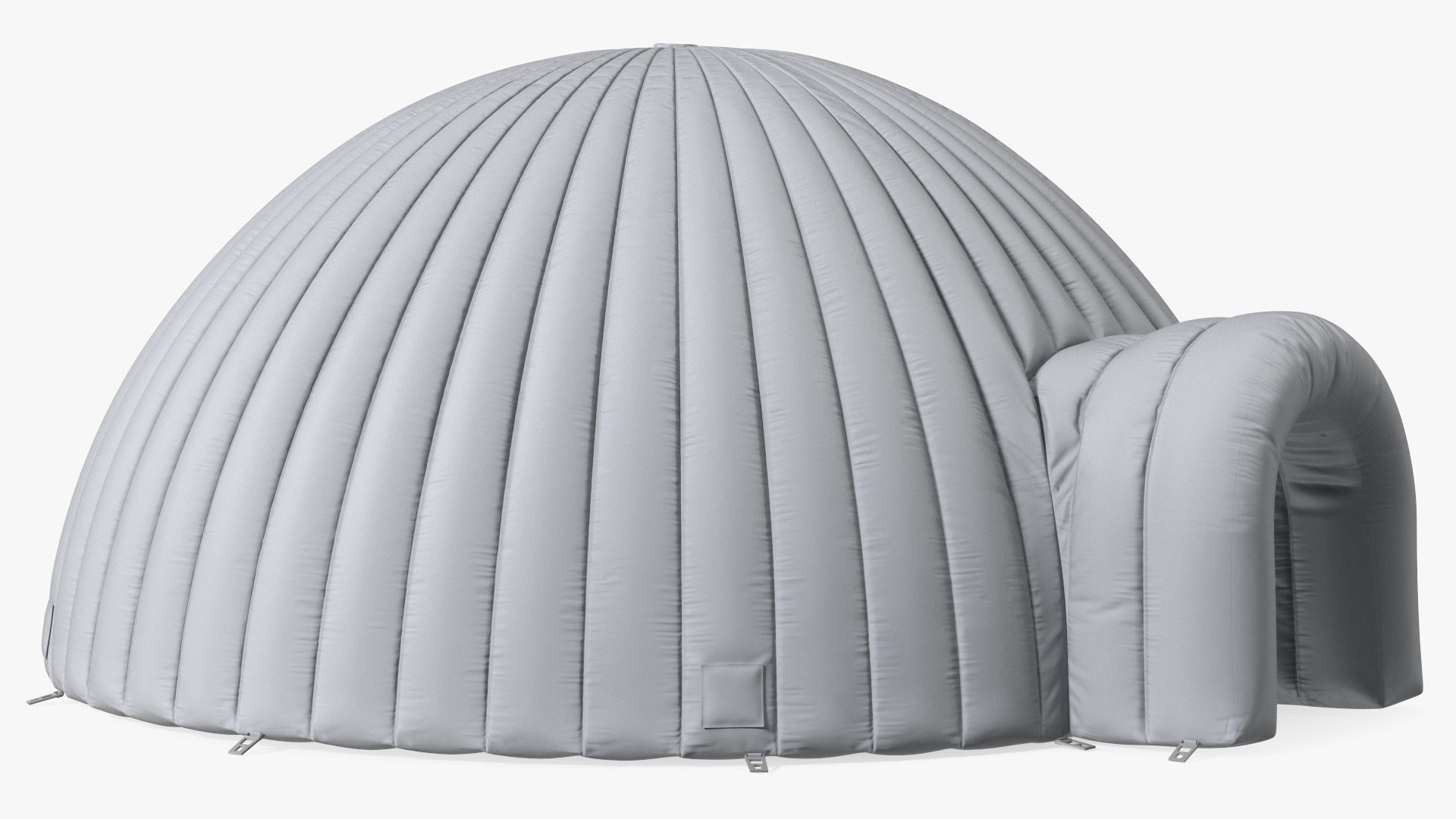 Inflatable Igloo Tent Open Grey 3D model preview