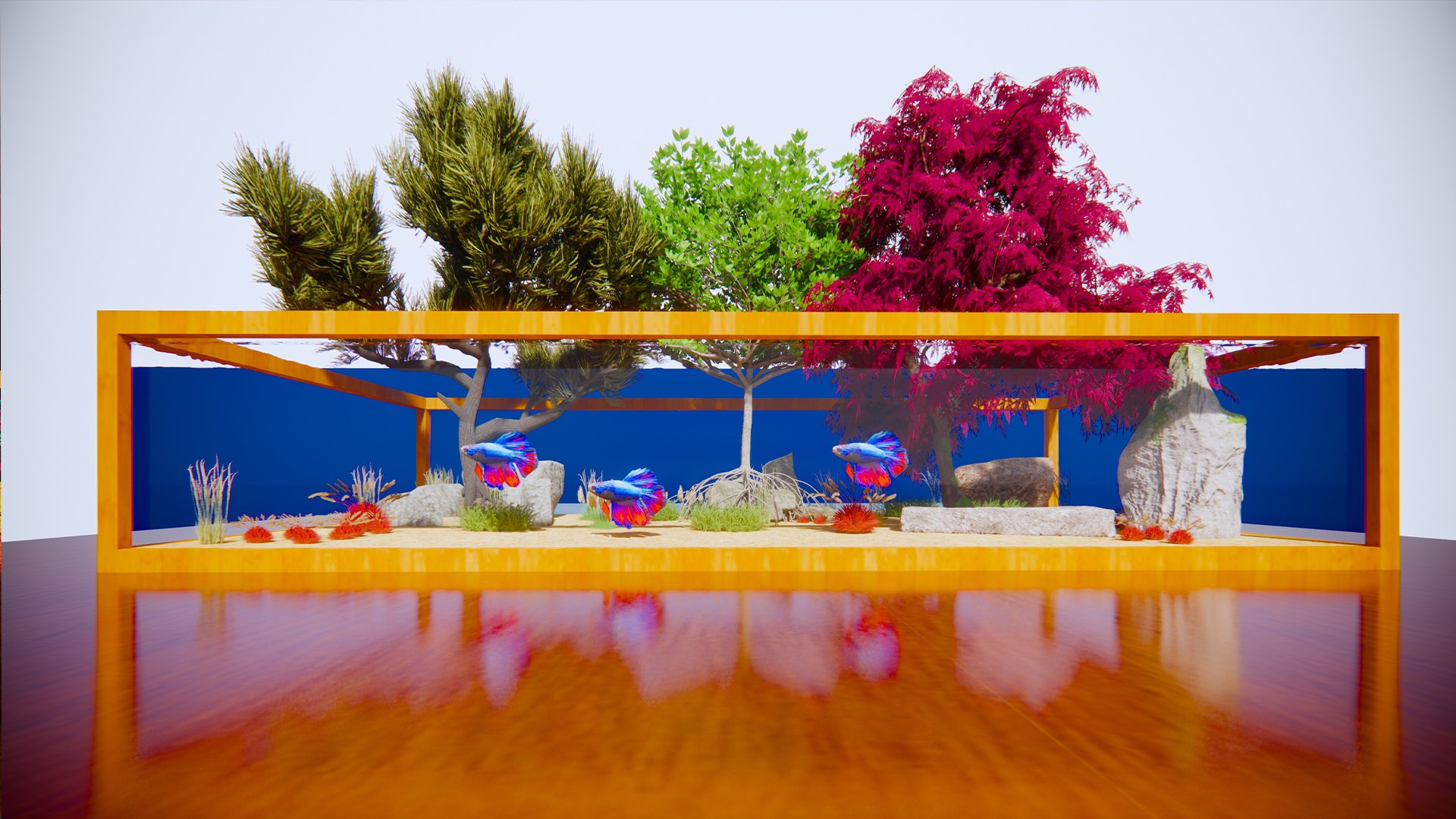 AQUARIUM WITH DESIGNER TABLE Model - TurboSquid 2029479