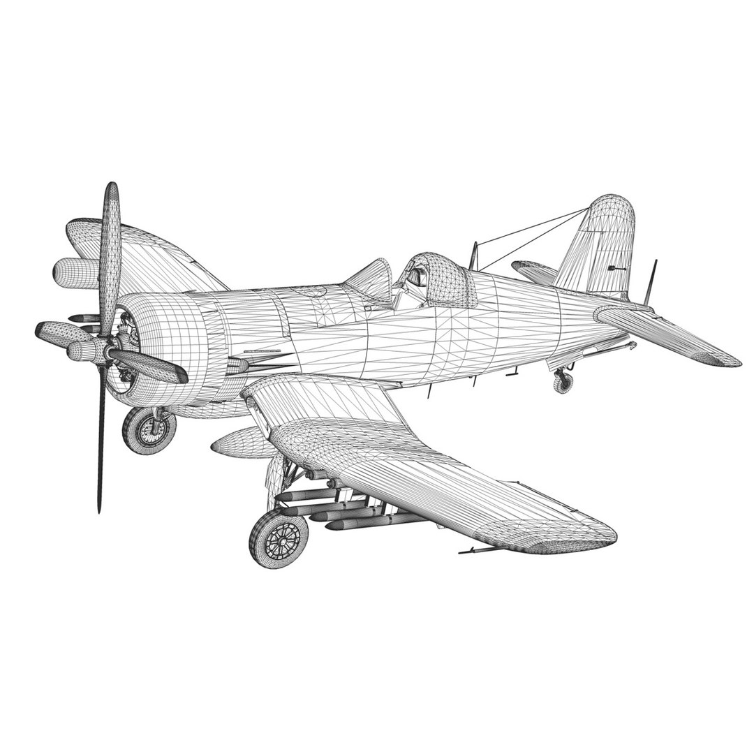 3d Model Of Fighter Vought F4u Corsair