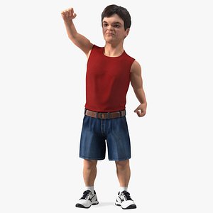 Character Dwarf Man Summer Style Rigged 3D