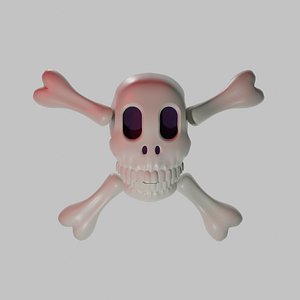 Cartoon Skull  Crossbones 3D model