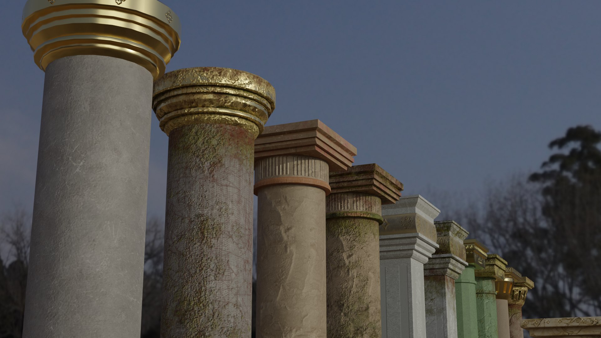 3D Ancient Columns Asset Pack - TurboSquid 1807285