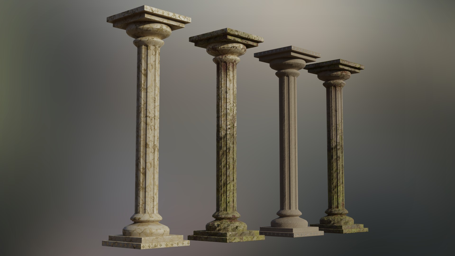 3D Ancient Columns Asset Pack - TurboSquid 1807285