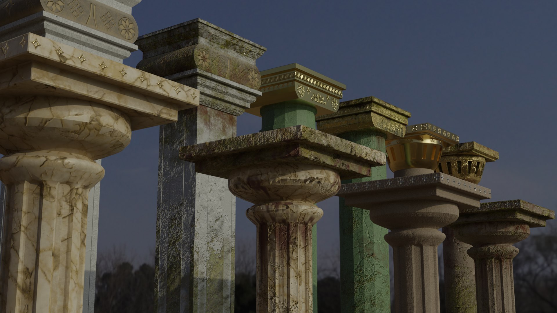 3D Ancient Columns Asset Pack - TurboSquid 1807285