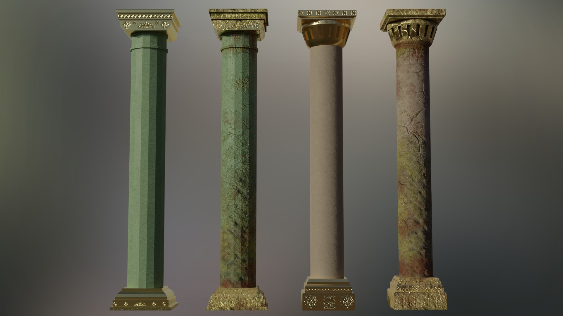 3D Ancient Columns Asset Pack - TurboSquid 1807285