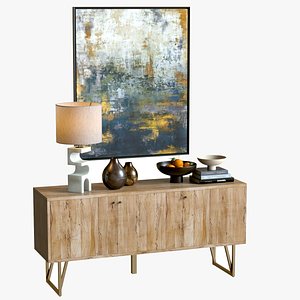 Sideboard Set with Decor 01  CrateBarrel Furniture model