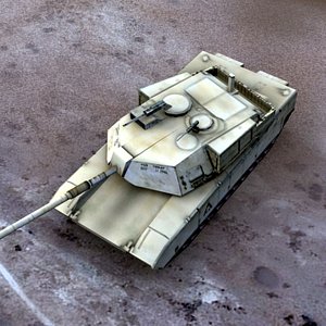 3d model m1a1 battle tank military