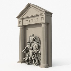 Monumental Wall Niche With Figures White 3D model