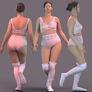 3D model SilkLace Lingerie Set