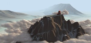 3d snowy mountane